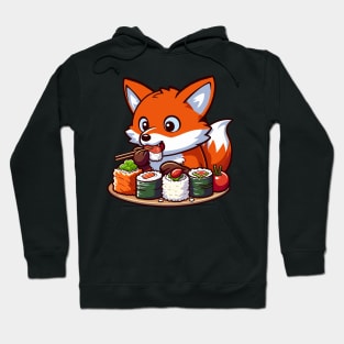 Fox Eating Sushi Hoodie